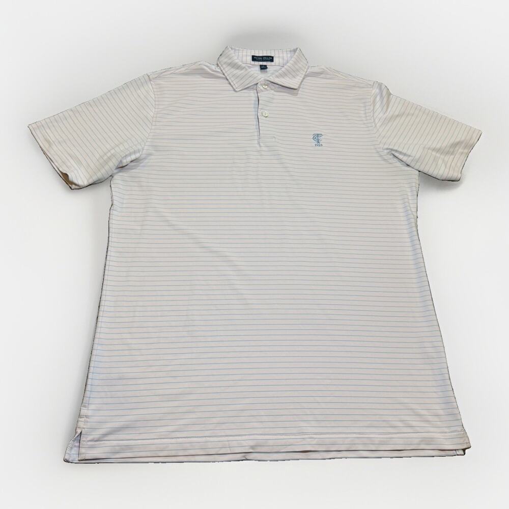 PETER MILLAR CROWN CRAFTED Sz L Timuquana Country club polo shirt 1923